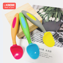 ckbebe baby spoon bending learn to eat feeding training Silicone gel infant cutlery suit bending and cospoonful spoon