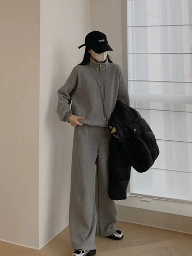Кашемировый утепленный спортивный костюм для отдыха, комплект, удерживающий тепло свитшот