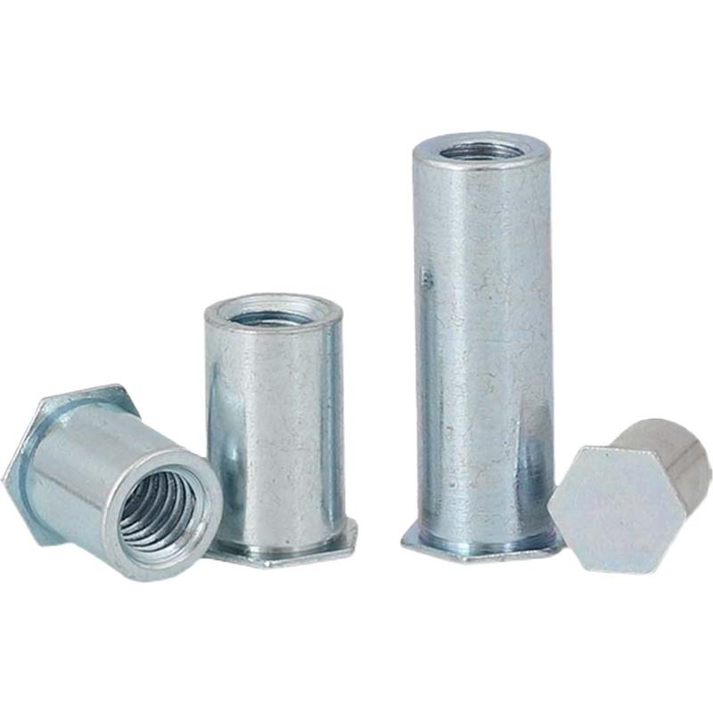 BSO-3.5M4*x5x6x7x8x9x10x30 碳钢镀蓝白锌盲孔压铆螺母柱底孔7.2 - 图2