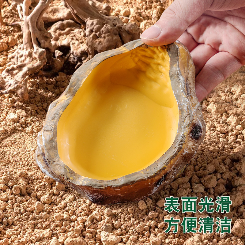 爬宠食盆蜥蜴水盆寄居蟹角蛙泡澡盆姥爷树蛙饲养箱造景饮水盆装饰