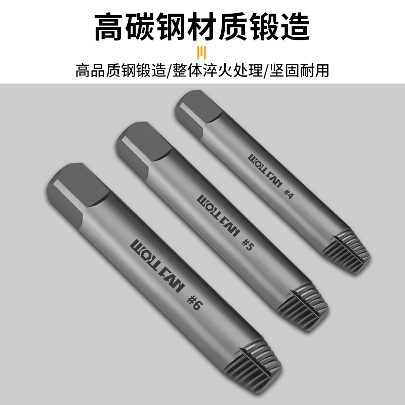 断丝取出器螺丝滑丝取断头螺丝锥神器万能反丝三角阀取出器高强度