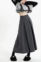 Pear Girl House Grey Half Body Skirt Woman Pleura Skirt Big Code Mm Veil Hide Meat Skirt Pear Shape Slim Fit Slim Fit