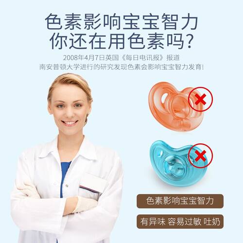 德国安抚奶嘴新生婴儿防胀气防龅牙宝宝安睡超软仿真母乳实感硅胶 - 图1