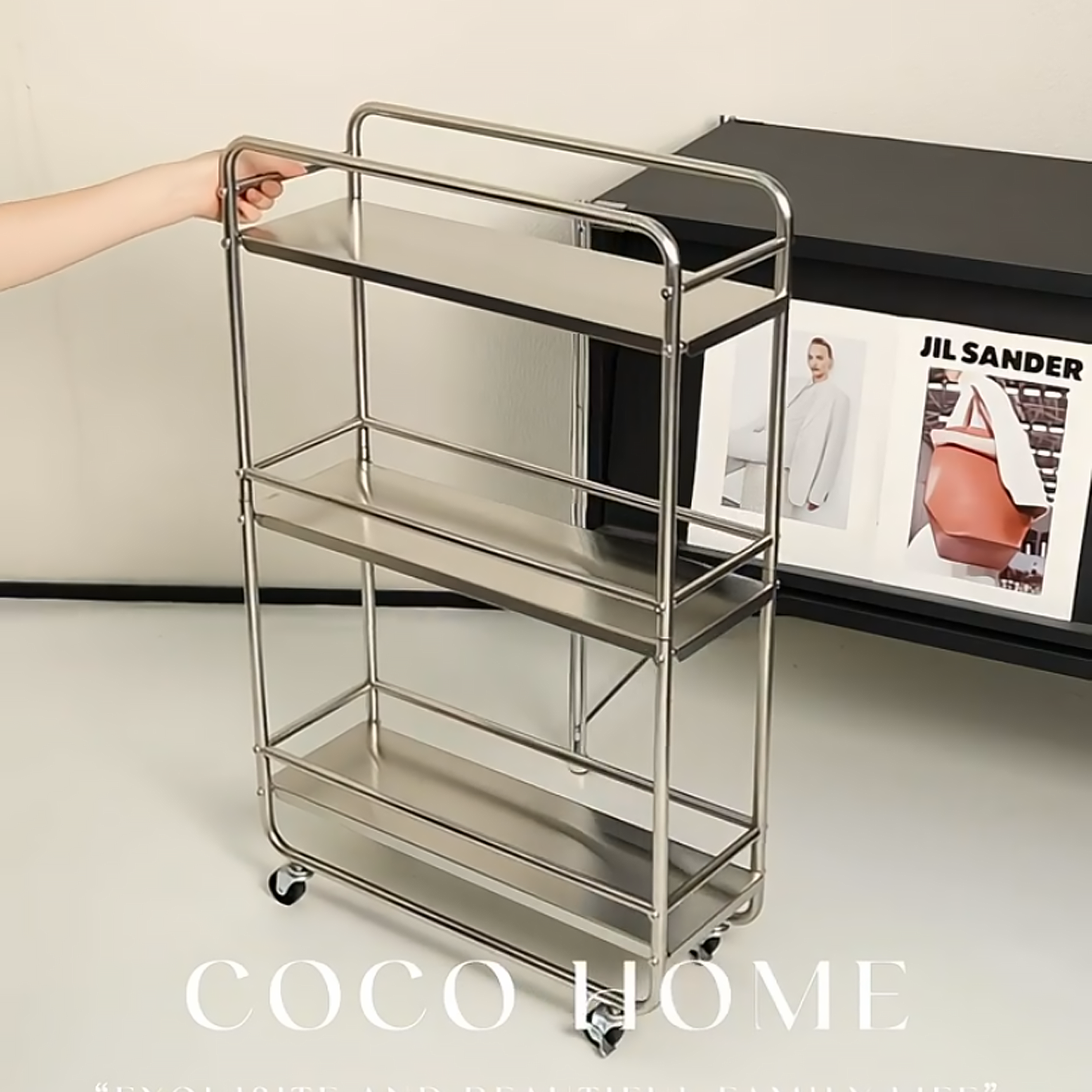 小推车置物架落地多层可移动家用厨房浴室夹缝多功能储物收纳架,淘宝优惠券,粉丝福利购,淘宝优惠卷