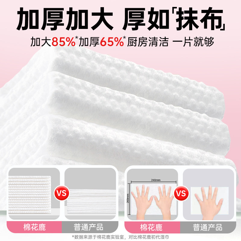 棉花鹿厨房湿巾去污去油家用油烟机清洁强力去油污湿纸巾加大加厚