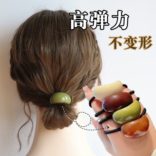 短发半扎发饰头绳头发扎不起来过渡期神发量少器女亚克力新款皮筋 - 图1