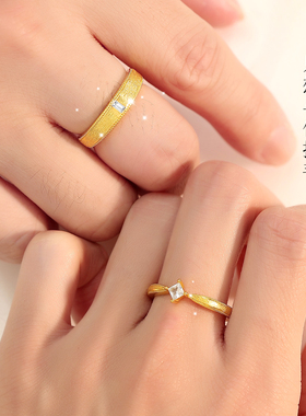 结婚戒指一对仿真情侣假黄金指环