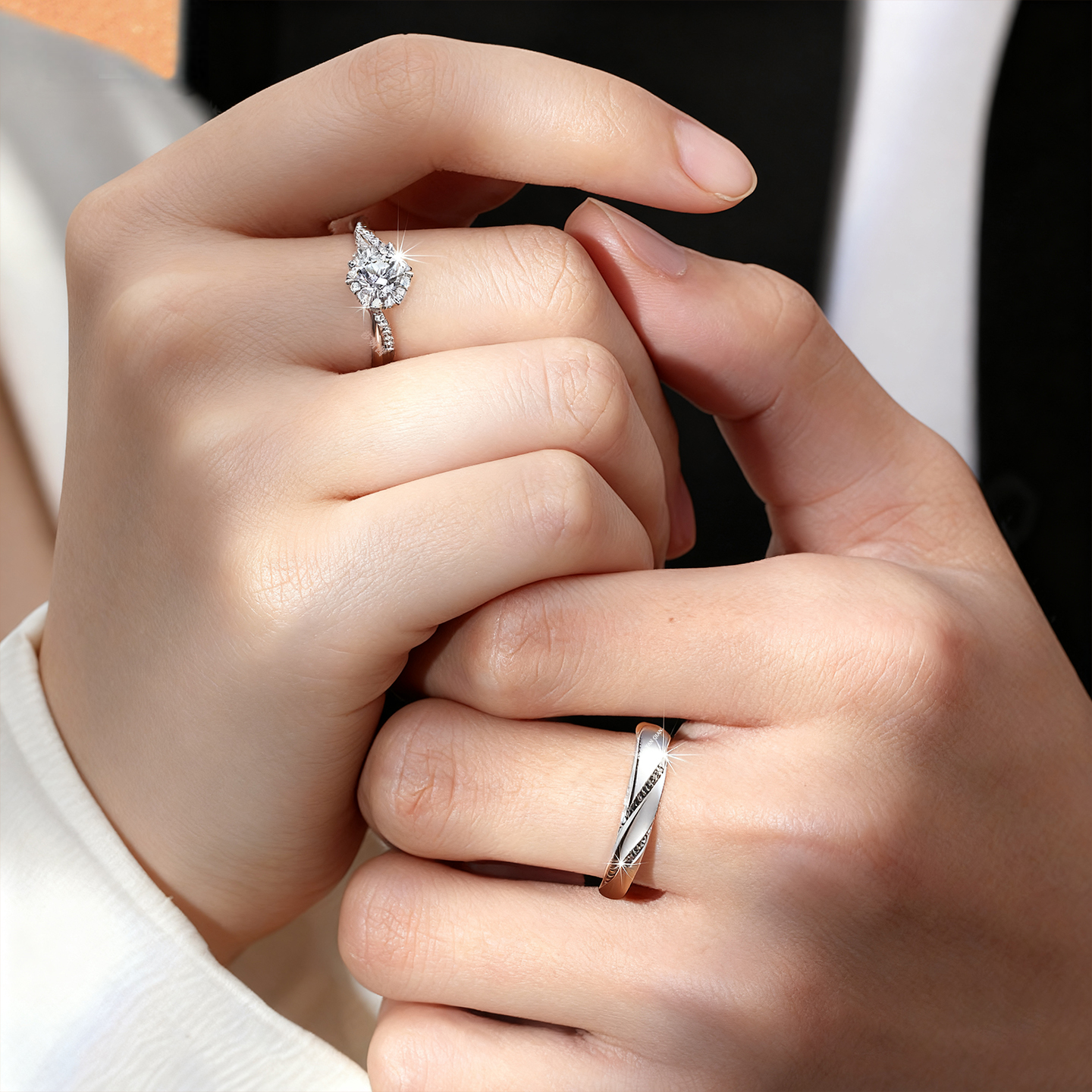 结婚戒指一对仿真对戒婚礼仪式交换道具情侣活口可调节送女友礼盒 - 图3