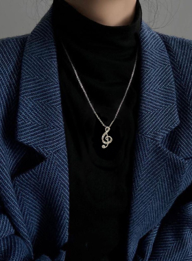 音符项链高领毛衣闺蜜锁骨链吊坠