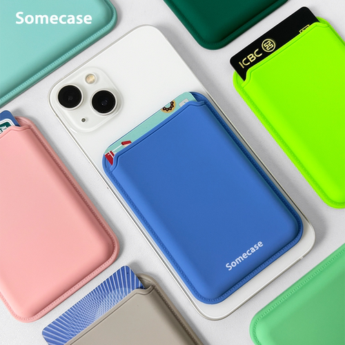 硅胶MagSafe磁吸卡包适用苹果iPhone15手机壳照片证件银行卡插卡 - 图0