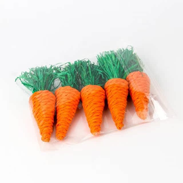 Bunny Chew Toys Rabbit Hay Treat Carrot Shaped Grass Toy Saf-图2