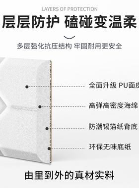 墙围软包榻榻米床头防撞无甲醛