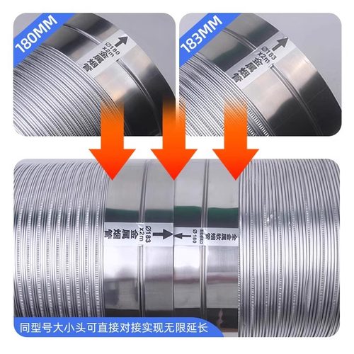 抽油烟机排风管不锈钢通风管道吸油机排烟管热水器浴霸排气管配件 - 图2