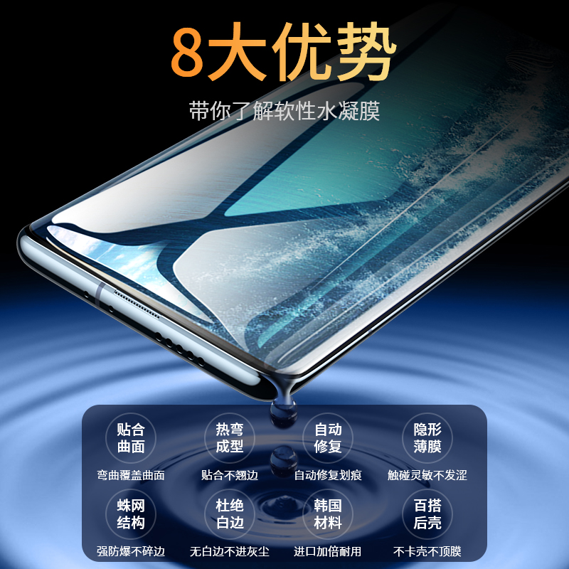 适用vivonex3手机膜nex3s钢化水凝膜vivo5g全屏vivinex35g曲屏a保护双屏版nexa旗舰版vovonex3双面屏vivonexa-图2