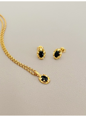 U锆石银镀金女欧美项链轻奢复古