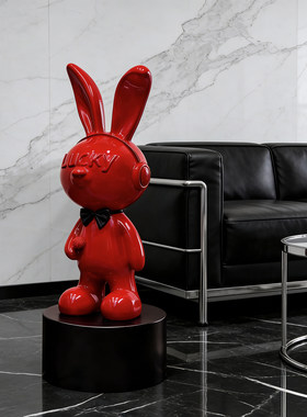 网红幸运兔子摆件客厅大型落地存钱罐电视柜台面沙发旁装饰品新款