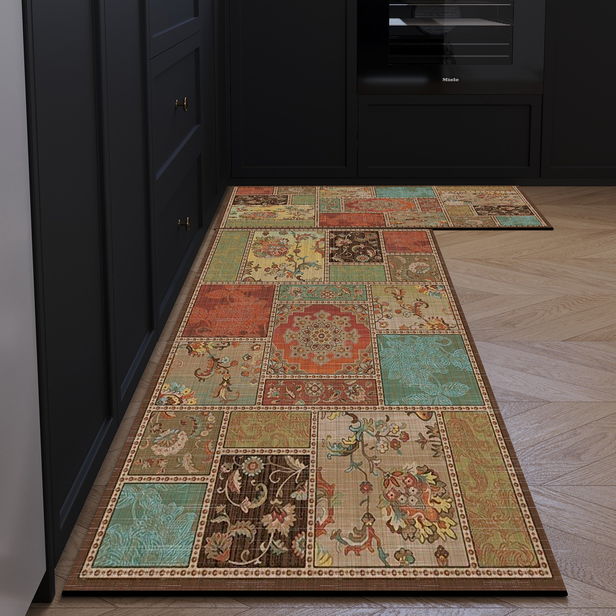 Non-slip kitchen floor mats, no-wash, stain-resistant and waterproof