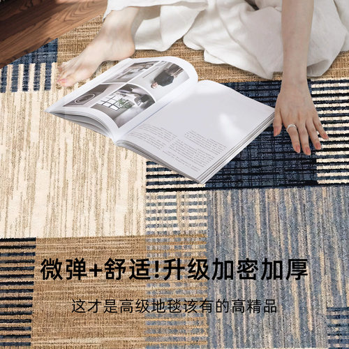 卧室床边地毯客厅2026新款免洗可擦地垫大面积全铺高级感茶几垫子 - 图1