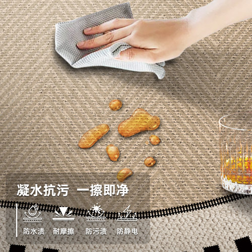 中古风地毯客厅2026新款可擦免洗地垫复古奶油沙发茶几床边毯异型 - 图3