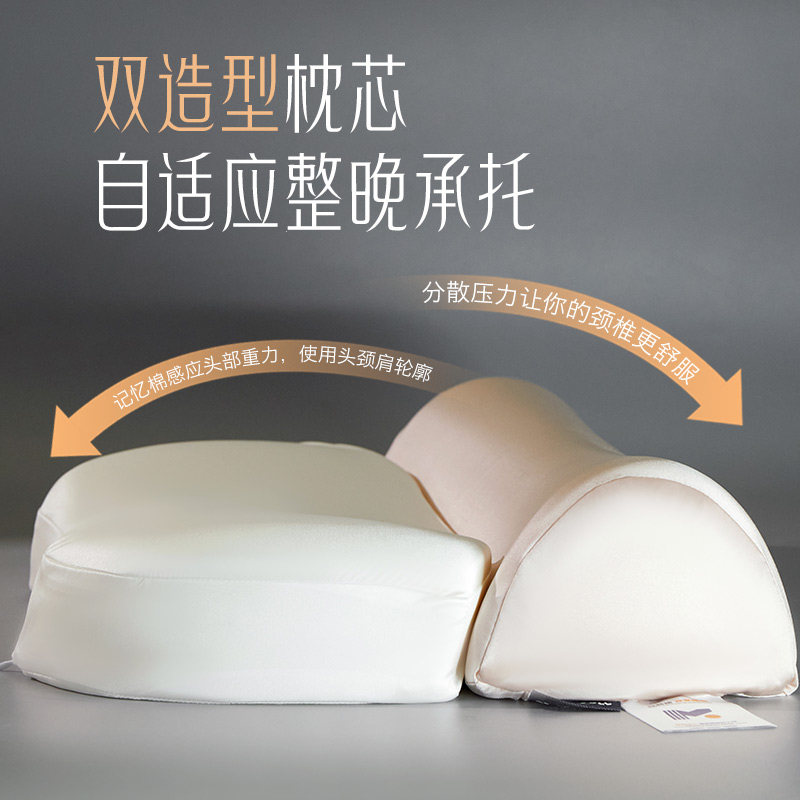 零压深睡慢回弹记忆棉枕头反弓牵引枕护颈枕成人护颈椎助睡眠枕芯,淘宝优惠券,粉丝福利购,淘宝优惠卷