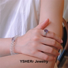 S925 sterling silver inlaid ring for women with light luxury and high-end feel