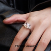 Crystal ring women's natural ametrine ring high-end