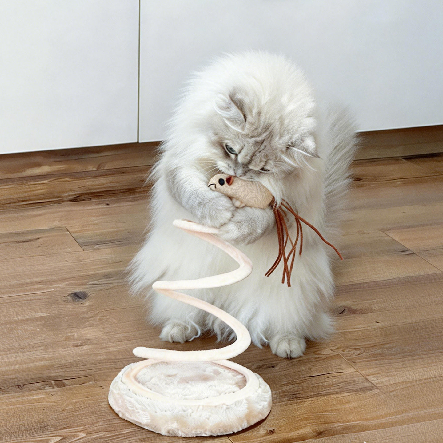 小老鼠逗猫棒螺旋钢丝弹簧麻布毛绒圆盘猫玩具自嗨解闷神器猫抓板,淘宝优惠券,粉丝福利购,淘宝优惠卷