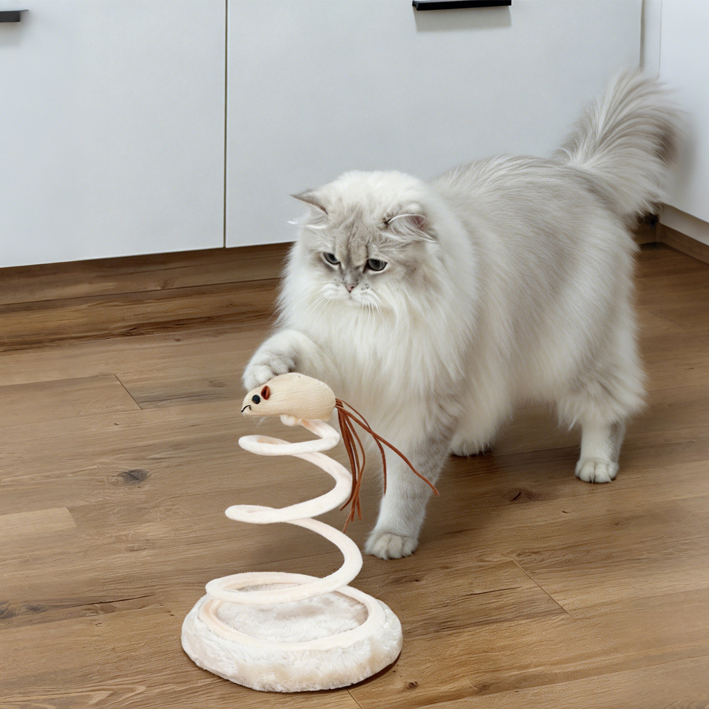 小老鼠逗猫棒螺旋钢丝弹簧麻布毛绒圆盘猫玩具自嗨解闷神器猫抓板,淘宝优惠券,粉丝福利购,淘宝优惠卷