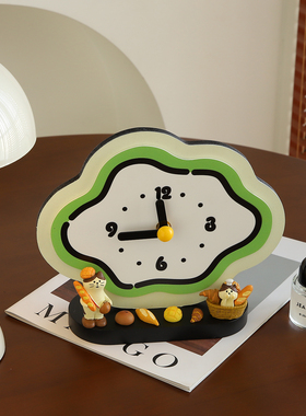 创意桌面时钟摆件台式电子钟表摆放式高颜值客厅电视柜座钟装饰品