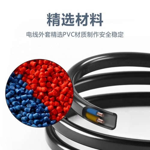 纯铜国标二插电源线2*0.5/0.75/1.0/1.5平方两孔连接线电线带插头 - 图1