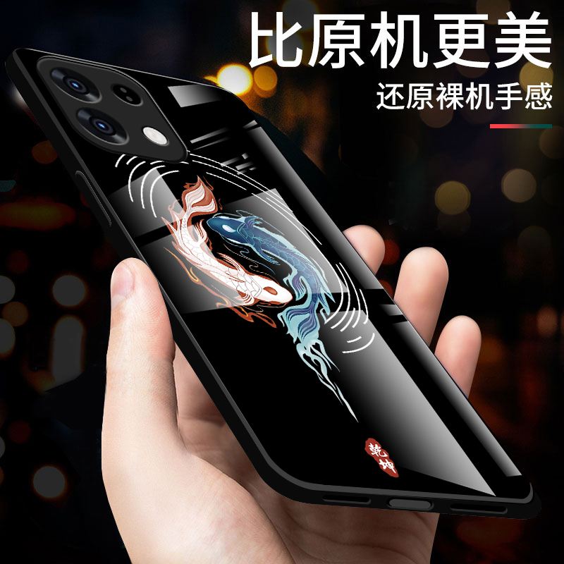 适用oppoK12s手机壳新款k12钢化玻璃镜面保护套oppo k12x镜头全包k12plus防摔硬壳潮男女生中国风高级子非鱼 - 图2