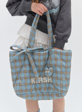 樱桃KIRSH时尚绗棉格纹托特包