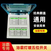 Smart Bath Bully Switch Five Open Panels Universal Bathroom Waterproof Five All-in-one Makeup Room Warm Air Warm Air Home Fire Free