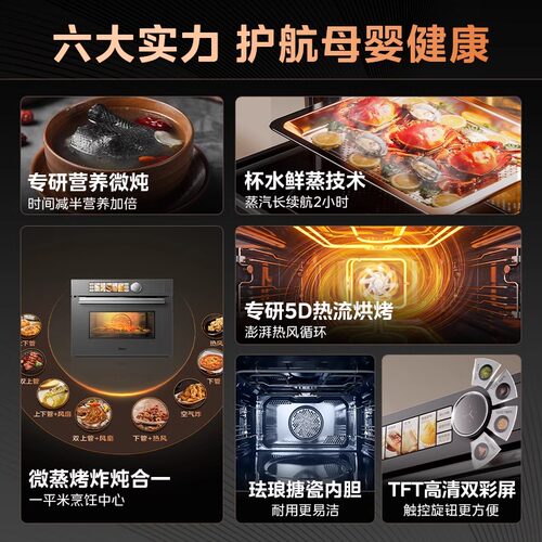 [微蒸烤炸]美的GR5Pro嵌入式微蒸烤一体机家用大容量微波炉蒸烤箱 - 图0