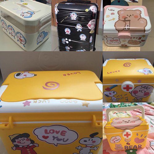 卡通可爱笔记本电脑小药箱改造贴纸防水ins行李箱旅行箱装饰贴画 - 图2