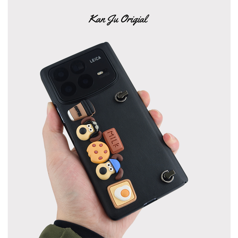 勘驹适用小米Fold4手机壳MIXFOLD3折叠屏Fold2保护套中轴磁吸铰链全包防摔壳膜一体素皮手提绳卡通男女外壳 - 图0