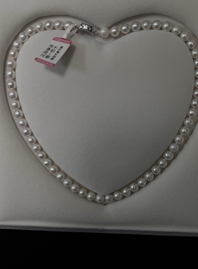 淡水珍珠无核珍珠项链7-8mm正圆微瑕妈妈链淡水澳白光