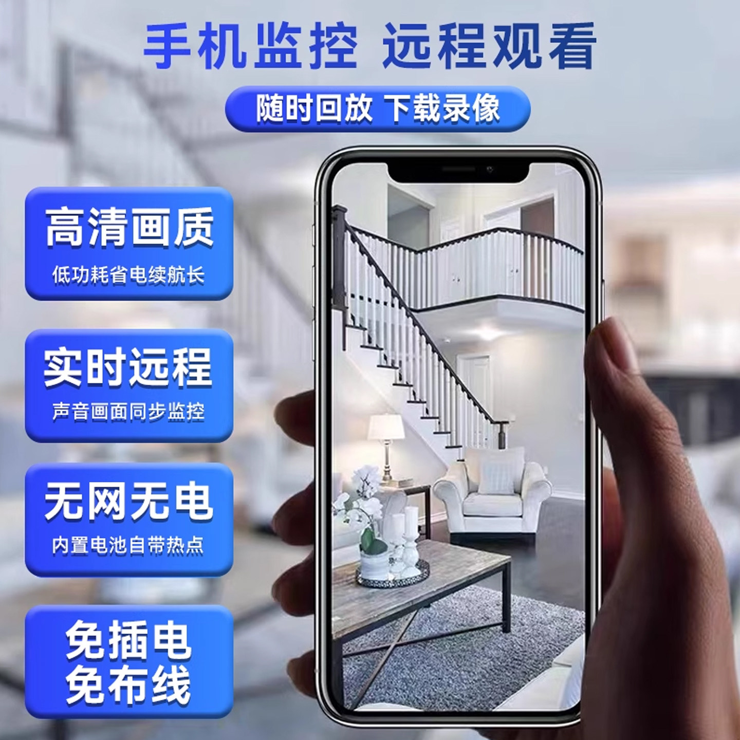 Wireless surveillance camera for home use that can be connected to a mobile phone remotely