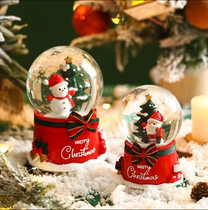 Santa Claus Music Box Eight soundboxes Rotatable Snow Glass Ball Girl Princess Children Birthday swing pieces