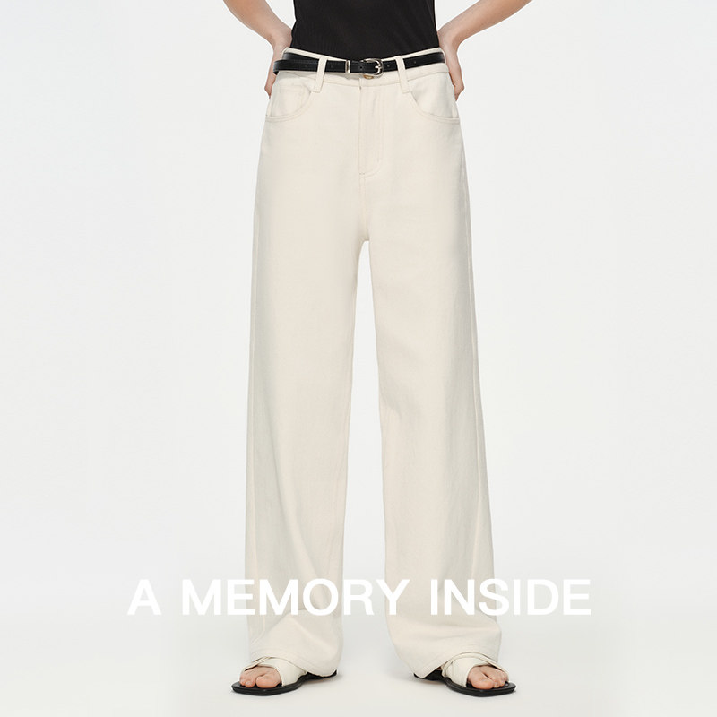 A Memory Inside高奢 汉麻直筒牛仔裤女春夏高级感显瘦阔腿裤女,淘宝优惠券,粉丝福利购,淘宝优惠卷