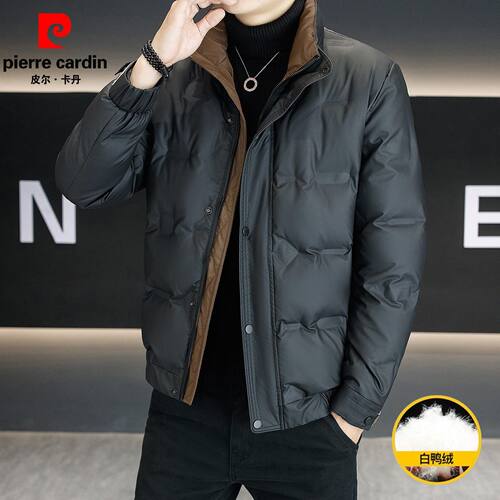 皮尔卡丹男士免洗羽绒服2025新款冬季外套男装加厚立领白鸭绒夹克 - 图0