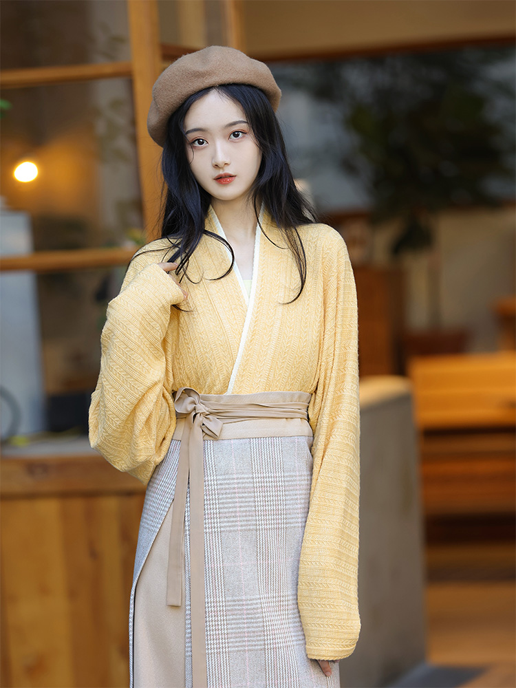 昼雪现货森林时光汉服秋冬提花麦穗 昼雪汉服上装