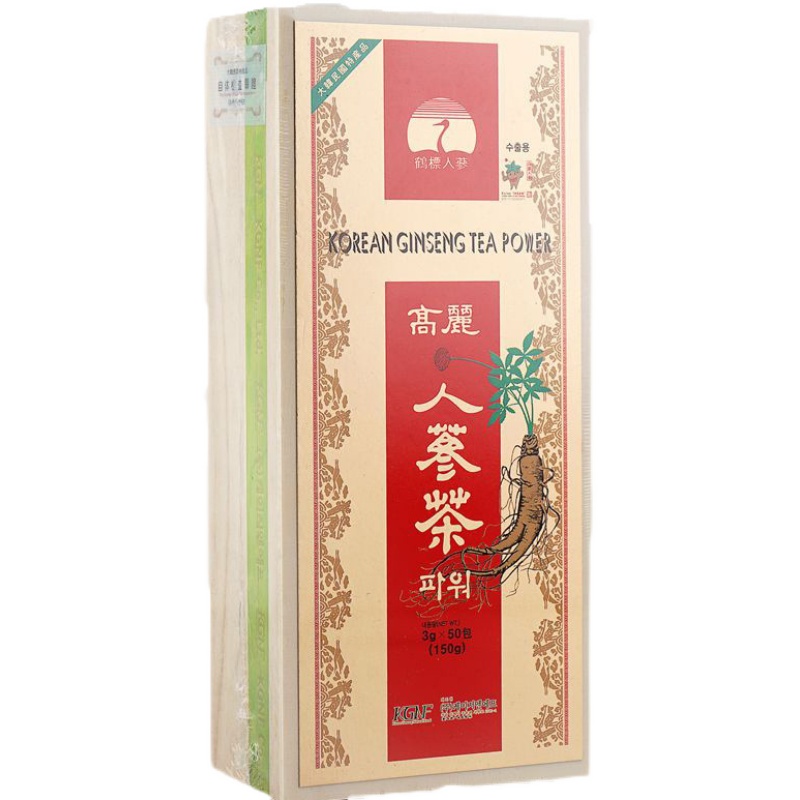 韩国进口鹤标人参茶袋泡茶木盒茶红参人参茶便携装冲饮礼盒小包装