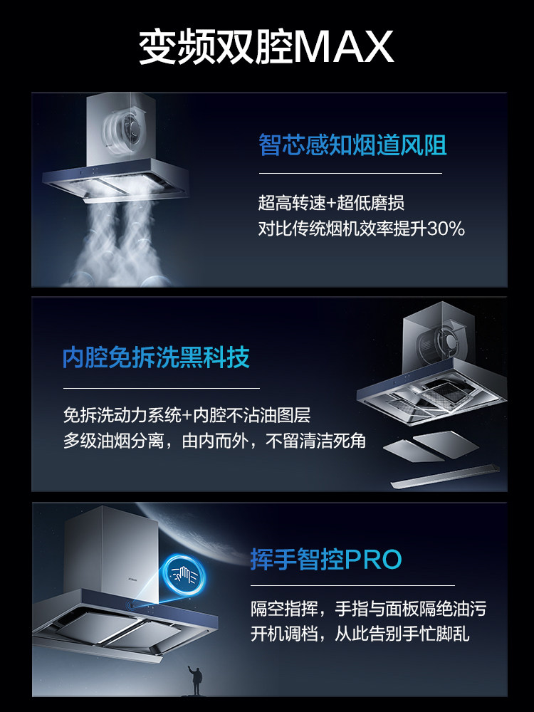 老板超级新品厨房双腔吸抽油烟机 老板厨电烟灶消套装