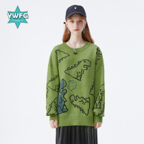 YWFG autumn and winter 22 Style Lovers of the Dragon Loose Clothing 100 Lap Collar 03 Fear Casual Fur Knit Cardiovert