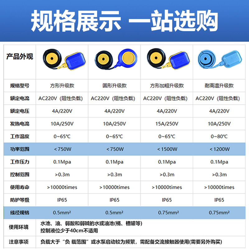 浮球开关水泵水塔水箱抽水位传感器液位计浮球阀全自动上水控制器 - 图2