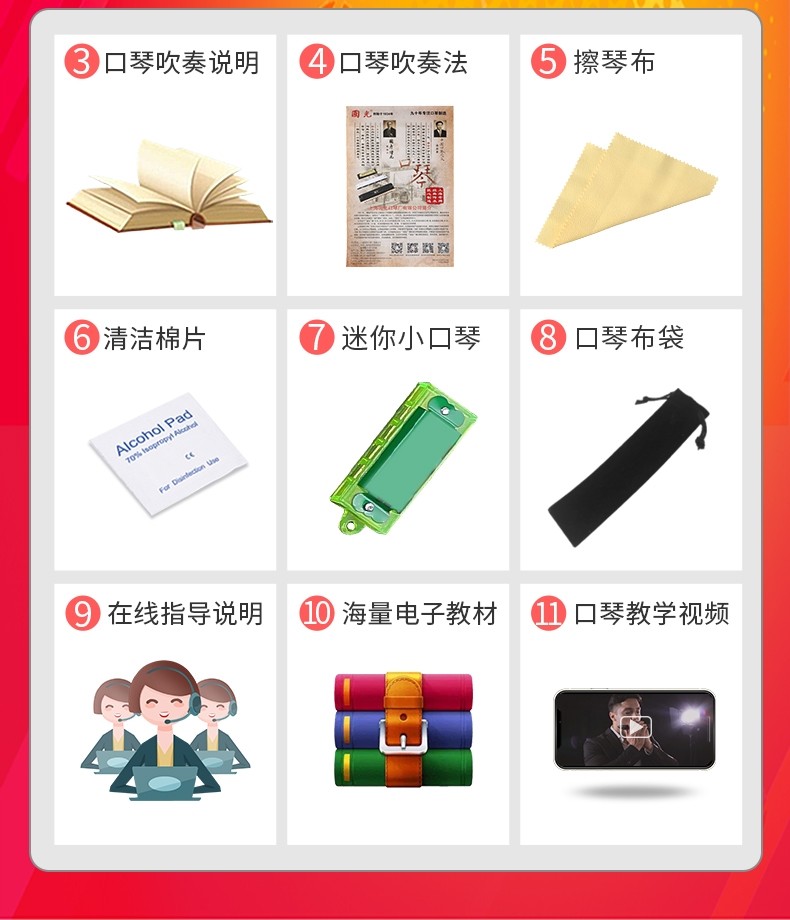 正品国光口琴24孔复音c调口风琴 奇美陶悦口琴