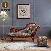 Eurostyle Solid Wood Noble Princess Chair New Vintage Fabric Sofa Bedroom Fields Garden Your Princess Chair Deck Chair Chinese Style Queens chair