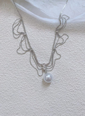 珍珠项链轻奢微醺氛围~设计感小众高级感锁骨链女2023新款颈链潮