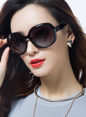 新款复古猫眼大框墨镜女高级感素颜神器方圆脸凹造型偏光太阳眼镜